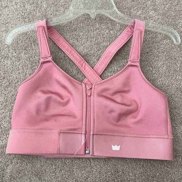 SHEFIT Other - SHEFIT Luxe Sports Bra Pink High Impact Front Zip Adjustable Straps Women Luxe